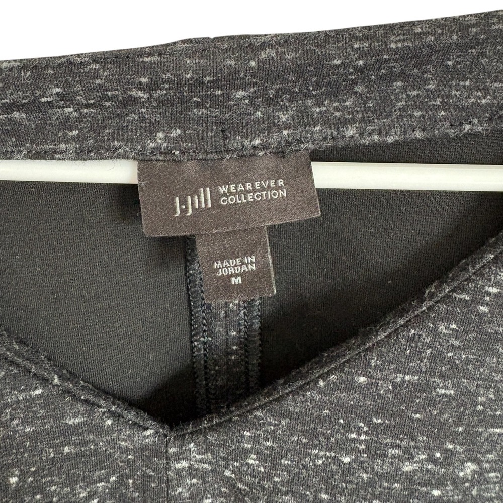 J. Jill Wearever Space Dye V-Neck Tunic Top Gray Long Sleeve Womens Size M - Picture 3 of 6